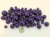 2 Packs Discount Jumbo & Assorted Sizes All Plum Pearls Vase Fillers for Centerpieces - To float the Pearls, Order the Transparent Water Gels