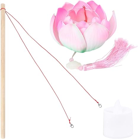 Amazon Co Jp Amosfun 蓮の花キャンドルランタン希望スイレンキャンドルライト装飾ハンドヘルドランタンledキャンドル写真小道具中国春祭りパーティーピンク Diy 工具 ガーデン