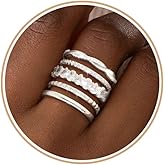 TOSGMY Stackable Gold Silver Rings for Women Non Tarnish Dainty 14K Gold/Silver Plated Stacking Thumb Ring Set Cubic Zirconia Eternity Wedding Bands Engagement Rings for Women Gold Jewelry Size 6-11