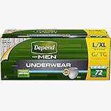 Depend MEN Maximum Absorbency Underwear Large, 72-Count