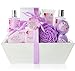 Luxe Bath Spa Gift Set. New 2021 Self Care Spa Kit with Bathrobe! Luxurious Bath & Body Products to Rejuvenate Head to Toe! Moisturizing Pampering Gift for Her, New Mom (Lavender)