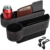 EcoNour Car Seat Gap Filler Organizer with Cup Holder (2 Pack) | Multifunctional Car Seat Organizer | Car Organizer Between S