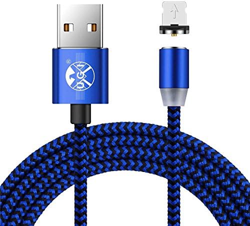 SKITCH Phone Charger Cable Magnetic USB Charging Cable 3.3 6.6 10FT Light Up Nylon Braided Magnetic USB Cable No Sync Data Compatible for iPhone 8 Plus 7 Plus 6S Plus 6 Plus 5S 5C 5, iPad 2 3 4 Mini