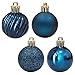 KI Store 24ct Christmas Ball Ornaments Shatterproof Christmas Decorations Tree Balls Small for Holiday Wedding Party Decoration, Tree Ornaments Hooks Included 1.57” (40mm Midnight Blue)