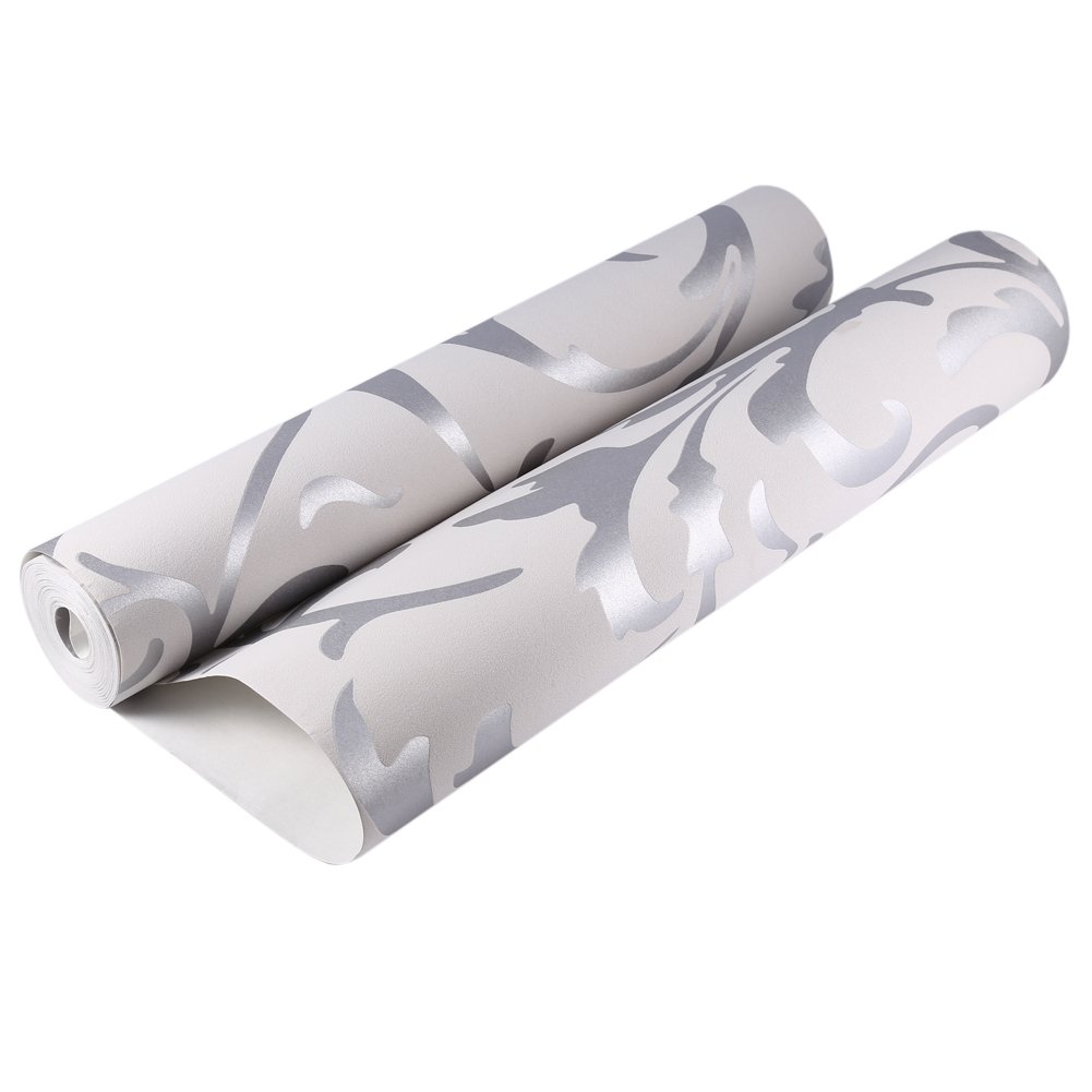 3D Vertical Wallpaper, Gold Silver Embossed, Nonwoven Material, 10m, for Living Room and Bedroom, Luxury Home Decor