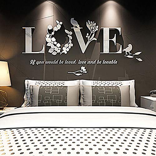 Iusun Wall Sticker D Leaf LOVE Wallpaper Removable DIY Mural Paper Decoration for Room Home Nursery Bedroom Office Supplies Decal - Ship From USA (White) - Thumbnail 2