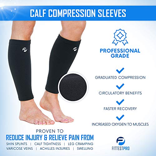 Calf Compression Sleeves and Leg Wraps (4 Piece) Shin Splint Support