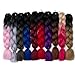 Lady Corner Ombre Braiding Hair 24inch Jumbo Braids High Temperature Fiber Synthetic Hair Extension 5pcs/Lot 100g/pc for Twist Braiding Hair (24inch(Pack of 5), Black- Diamond Blue)