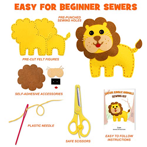 CiyvoLyeen Safari Jungle Animals Sewing Craft Kit DIY Kids Craft And
