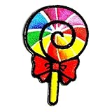 Rainbow Fancy Sweet Lollipop Candy Kid Appliques Hat Cap Polo Backpack Clothing Jacket Shirt DIY Embroidered Iron On / Sew On Patch