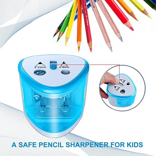 Tihoo Electric Pencil Sharpener for Colored Pencils, Battery Operated