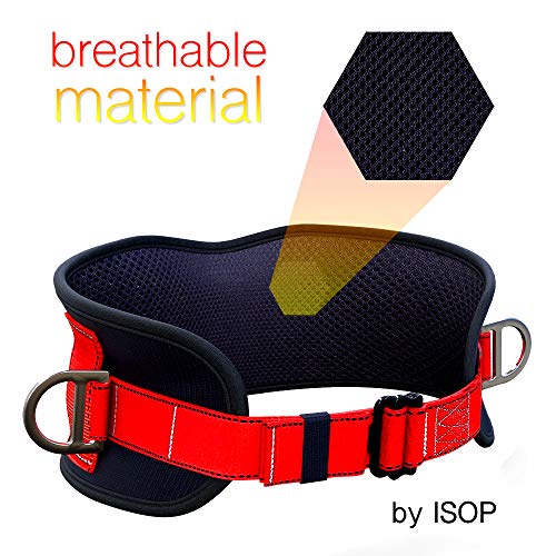 ISOP Safety Belt With Hip Pad, Safety Harness And 2 D-Rings Stranded Size - Climbing Protection Belt For Body Positioning - Portable Personal Protective Equipment (Back Support Belt) - Thumbnail 3