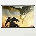 Hot Sale Home Decor Art Fantasy Poster With The Elder Scrolls Skyrim Art Dragon Daedric Armor Battle Fire Graphics Rendering printing, product size: 24 X 16 Inch (60cm X 40cm)