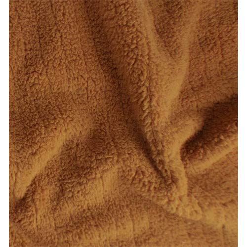 Squash Orange Ribbed Sherpa Fleece, Fabric by The Yard