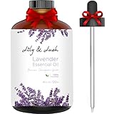 Lily & Lush XL Lavender Essential Oil (4 oz) w/Glass Dropper - 100% Pure & Natural Undiluted Therapeutic Grade Aromatherapy Oil | Clean & Relieve Cuts & Burns, Eliminate Headaches, Soothe Bug Bites