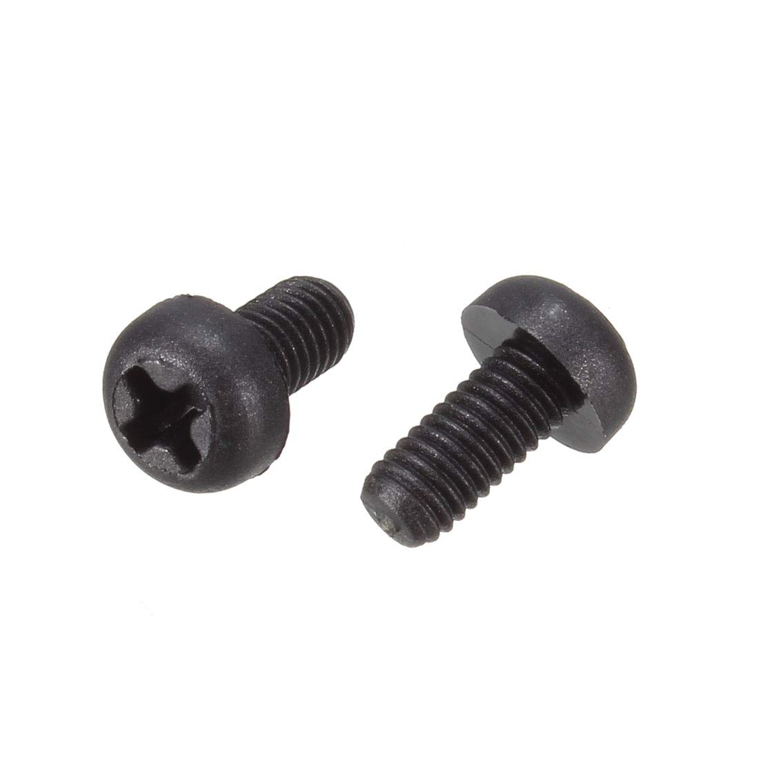 sourcing map M3x6mm Phillips Round Head Nylon Machine Screw Bolt Fastener Black 100pcs