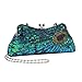 MG Collection Laurel Beaded Sequined Peacock Purse, Green, One Size