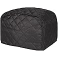 2 slice Toaster Cover, Polyester Fabric Quilted Two Slice Toaster Appliance Dust-proof Cover For Kitchen Small Appliance Dust Cover and Fingerprint Protection (Black)