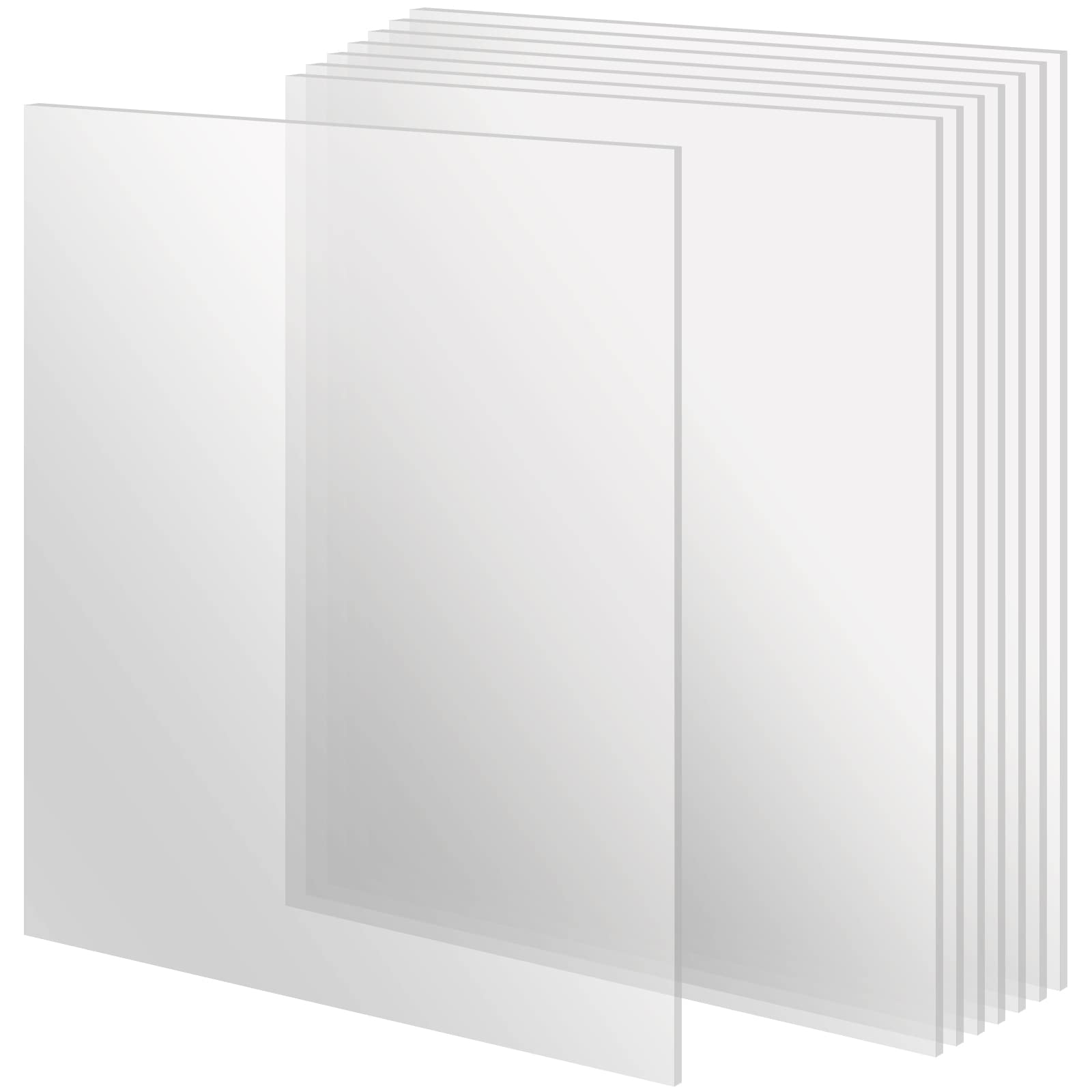 FUNSUEI 8 Pack 30 x 30cm Clear Acrylic Plastic Sheet, 3mm Thick Transparent Acrylic Board for Painting, Picture Frame, Craft