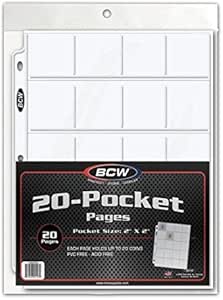 BCW Pro 20-Pocket Pages, Pocket Size: 2" x2", 20 Pages - Coin Collecting Supplies