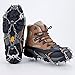 Crampons 19 Spikes with Stainless Steel Chain Ice Snow Grips Traction Cleats System Safe Protect for Walking, Jogging, Climbing, Hiking on Snow and Ice, Boots Chains for Women Men (Black, X-Large)