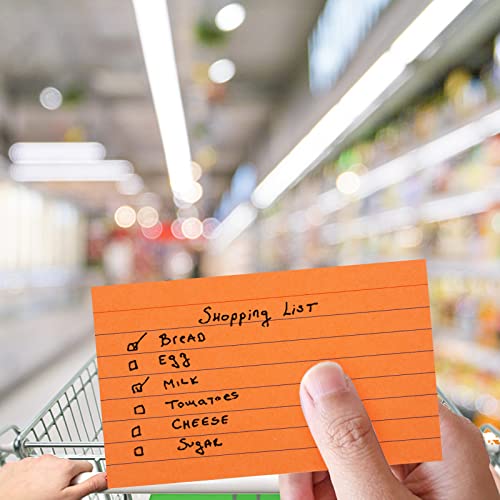 Koogel 300PCS Ruled Index Cards, Revision Cards Flash Cards 12.5 x 7.5 cm Lined Note Cards Study Cards for School Learning Memory Office