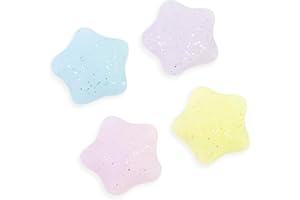 Flyingmage Switch Joycon Thumb Grips Caps, 4 PCS Cute Kawaii 3D Silicone Analog Thumbstick Button Cover Compatible with Nintendo Switch Lite/OLED Joystick Caps (Multicolor Glitter Star)