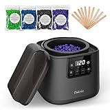 iTeknic Wax Warmer Hair Removal Waxing Kit Hard Wax Machine with Adjustable Temperature LED Display Professional Home Wax Heater with 4 Scents Wax Bean and 10 Wax Sticks for Face, Legs, Arms, Bikini