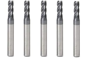 5 Pcs 5mm CNC Carbide End Mill Set, 4 Fultes Milling Cutter,Tungsten End Milling Bits Tool