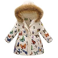 VEKDONE Coat Toddler Jacket Outwear Baby Girl Butterfly Pattern Winter Clothes