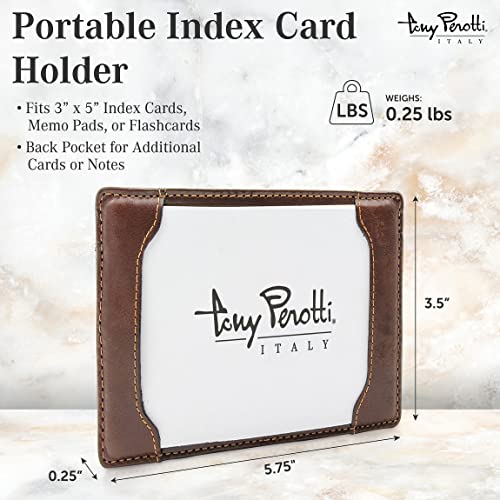 Tony Perotti Italian Leather Pocket Index Card Holder 3x5 Portable