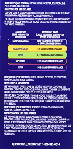 Tampax Regular/Super Absorbency Pearl Plastic Tampons Duo Pack, 34 Count