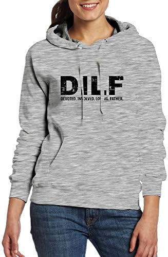 DILF Devoted Involved Loving Father100% Cotton Woman's Hoodie Graphic Fleece Sweatshirts With Pocket