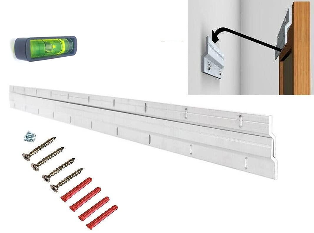 SISI UK® Heavy Duty Picture & Mirror Hanger Z Bar + Easy Level + Fixings (150mm (6'')) Interlocking Wall Frame Support Includes Screws & Wall Plugs.