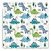 Cartoon Dinosaur Kids Shower Curtain Green Leaf Tree Bathroom Decor Fabric Bathroom Set Polyester Waterproof 72 x 72 Inches with 12-Pack Plastic Shower Hooks