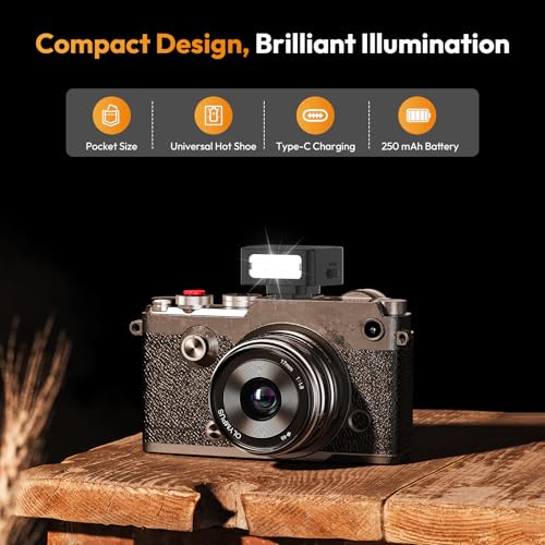 ULANZI SL01 Mini Camera Flash, GN8 6500K Mini Flash Speedlite, 4 Power Levels, Compatible with Sony ZV-1/ZV-E10/Canon/Nikon/Fuji/Panasonic/Leica/Olympus, 【Not Fits Sony ZV-1F】