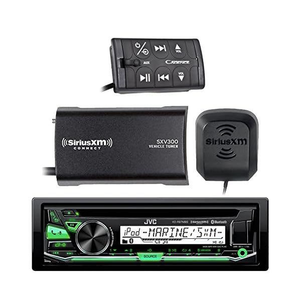 JVC-KD-R97MBS-Marine-Boat-CD-MP3-SiriusXM-Ready-Pandora-AMFM-Radio-Player-With-and-SiriusXM-SXV300v1-Connect-Vehicle-Tuner-Bundle-With-MB-Quart-N1-WBT-Waterproof-Wired-Bluetooth-Preamp-Controller JVC-KD-R97MBS-Marine-Boat-CD-MP3-SiriusXM-Ready-Pandora-AMFM-Radio-Player-With-and-SiriusXM-SXV300v1-Connect-Vehicle-Tuner-Bundle-With-MB-Quart-N1-WBT-Waterproof-Wired-Bluetooth-Preamp-Controller