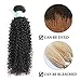 BLY 7A Mongolian Kinky Curly Human Hair 3 Bundles 10/12/14 Inch with 4x4 Lace Closure 10 Inch Unprocessed Hair Weave Weft for Black Women Natural Color