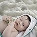 Eosette Hooded Baby Towel with Washcloth Mitt, 100% Organic Cotton –White Baby Bath Towel Set for Kids, Girls, Boys, Infant to Toddler –Baby Shower Gift
