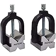 PRAZTECH® Hardened Precision Engineers V Block Clamps Set 45mm x 41mm x 36mm - Vee Blocks Matched Pair | 1 5/8" Wide | Clamping Workholding DIY Tool