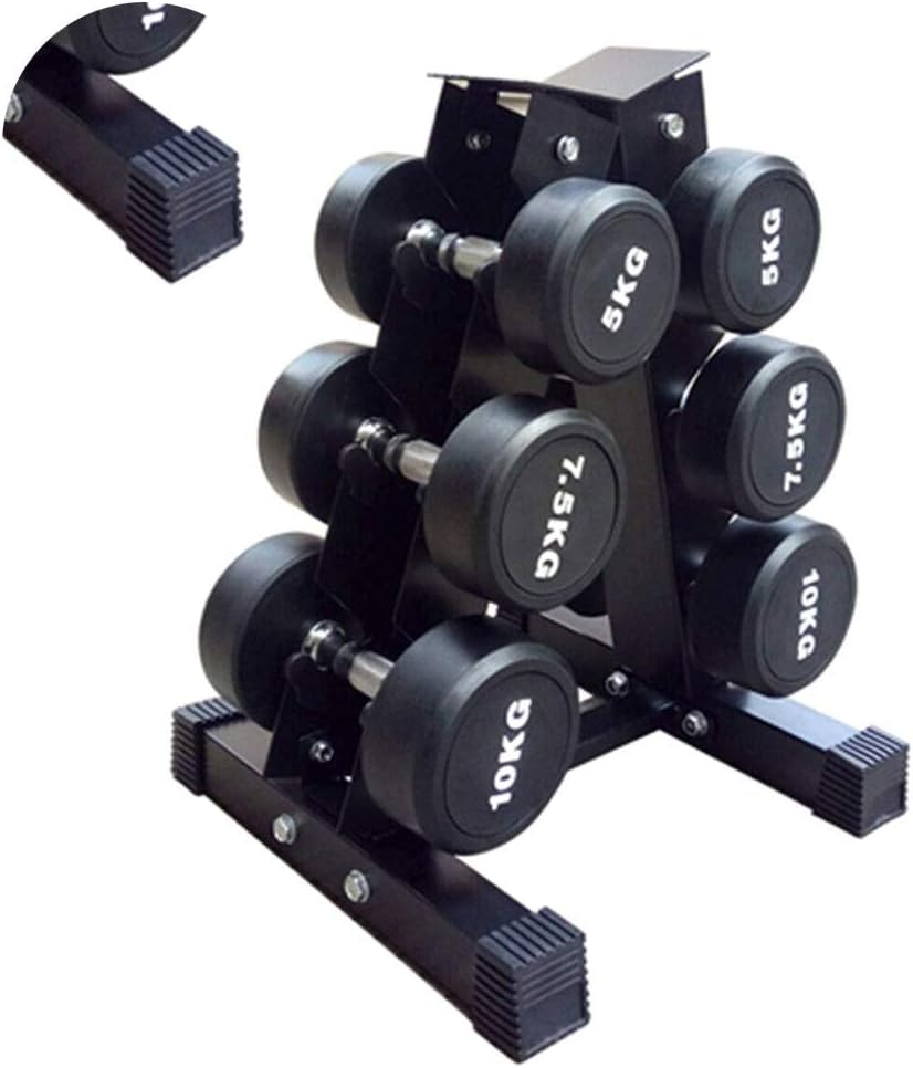 Dumbbell Racks home fitness small bracket dumbbell steel Multi-layer storage (Color : Black, Size : 36 * 36 * 58cm)