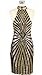 VIVOSKY Women's Plus-Size Dress Diamond Pattern Gauze Sequined Slim Bodycon Cocktail Dress