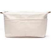 YONBEN Insert Storage Bag Purse Organizer and Cosmetic Travel Bags for Women Makeup Bag with Compartments Three Sizes Cotton Canvas built-in compartments functiona and fashionable