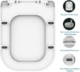 AAN Soft Close Toilet Seat Quick Release Rectangular UF White Top Fix 360 Hinges view 6