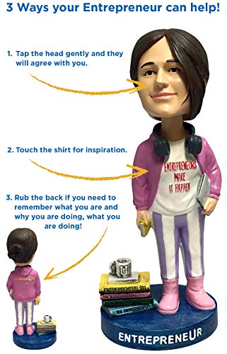 Entreprenurim Bobbleheads | Hand Painted Entrepreneur Bobblehead Figure | Unique Novelty Gift Idea | Premium BobbleHead Figurines for Office & Car | Motivational Dashboard, Decor & Desk Ornament - Thumbnail 4