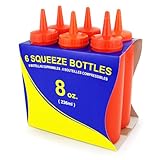 New Star 26283 Plastic Squeeze Bottle, 8-Ounce, Red, Set of 6 (Kitchen)