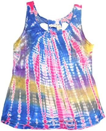 Raya Sun Lace Back Shirt Tail Multi Tie Dye Top LG