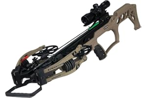 Xpedition Archery Xpedite 420 Crossbow with Rope and Crank Cocking Device, Compound Crossbow Package with Illuminated 4X32 Scope, 420 Feet Per Second