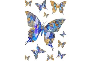 EUROPEAN EXCELLENCY Rice Paper for Decoupage A4 Birds and Butterflies (Blue/Golden Butterflies - 2 Sheets)