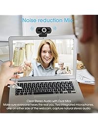 LARMTEK   Cámara para ordenador portátil con cámara  Full HD 1080P para videoconferencia y videocámara, cámara  Pro Stream con conexión Plug and Play